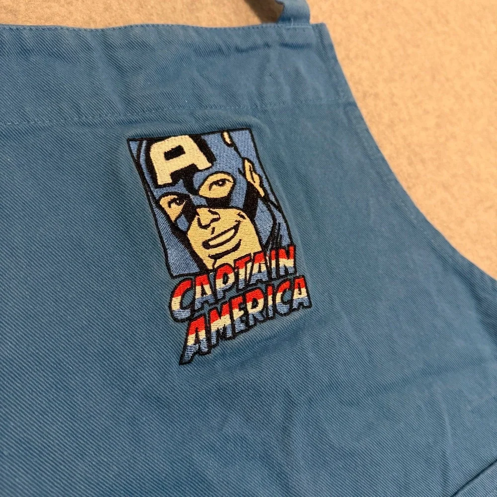 Williams-Sonoma Marvel Captain America Kids Blue Cotton Cooking Baking Apron